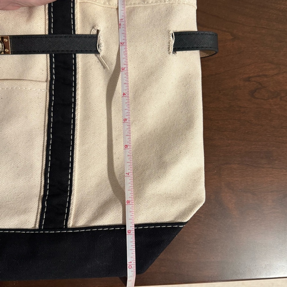 Boatkin style distressed canvas bag tote Black/ Ivory - Picture 8 of 10